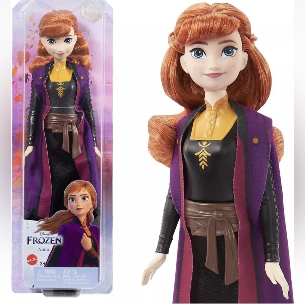 Mattel Disney 100 Frozen Anna Doll & Accessory with Signature Look New